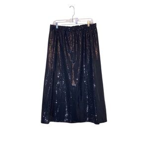 Holiday Black Sequin Party Skirt Size L